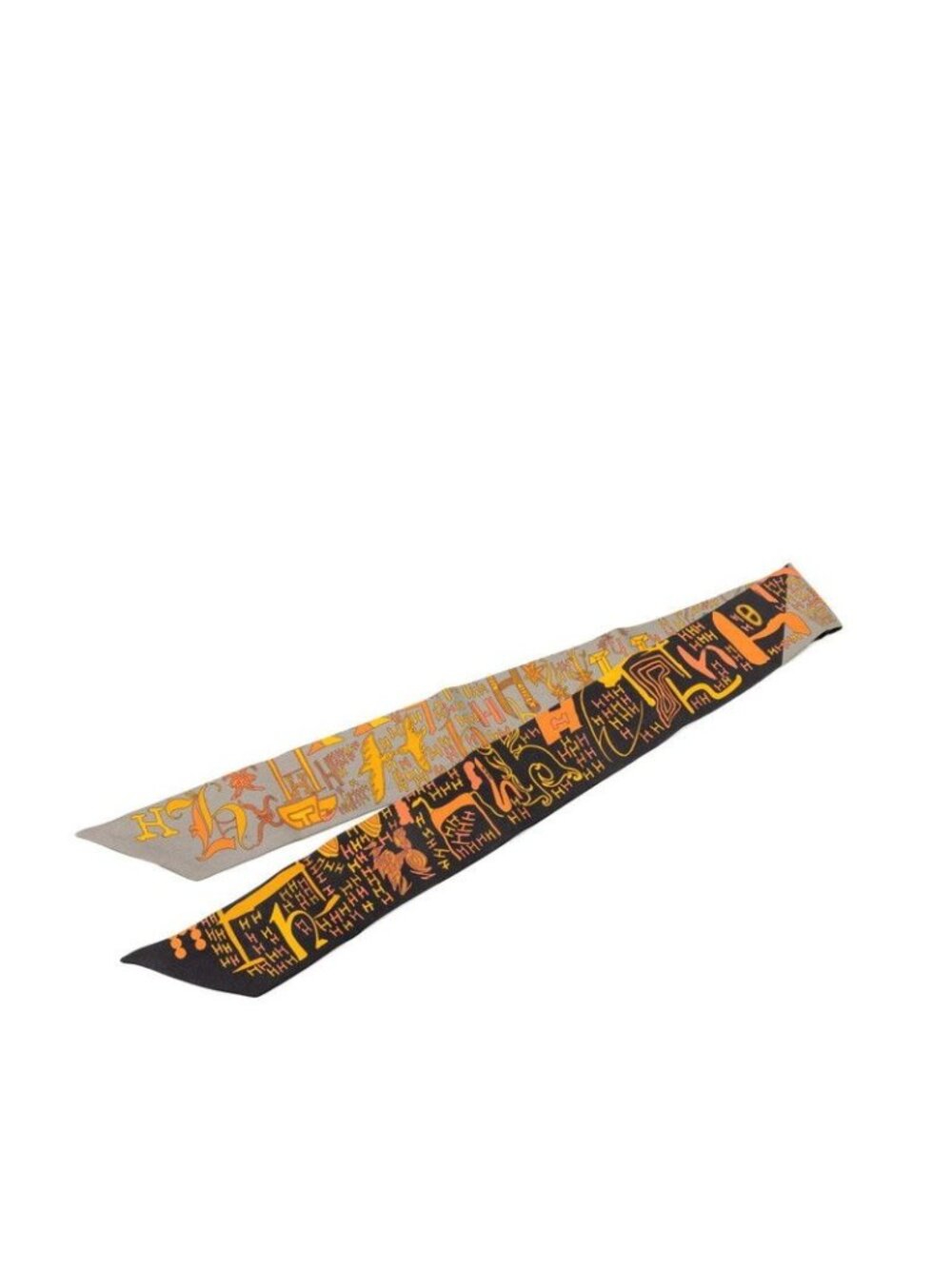 Hermes Twilly Thousand and One H Scarf Orange Multicolor Silk